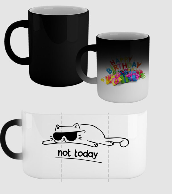 not today kitty model negru pe tricou