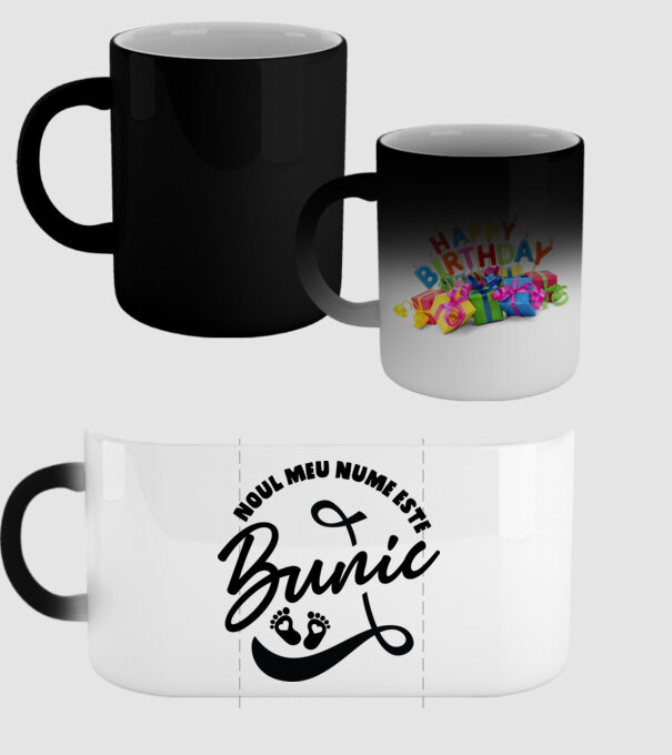 Noul meu nume este Bunic model negru pe tricou