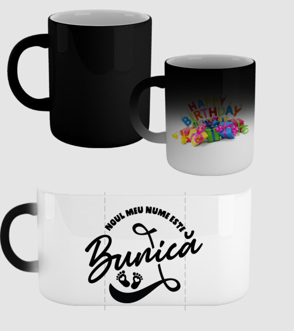 Noul meu nume este Bunică model negru pe tricou