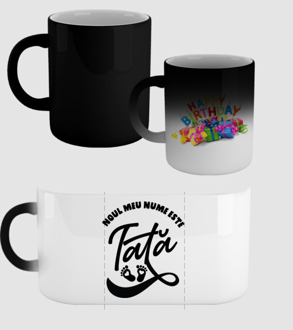 Noul meu nume este Tată model negru pe tricou