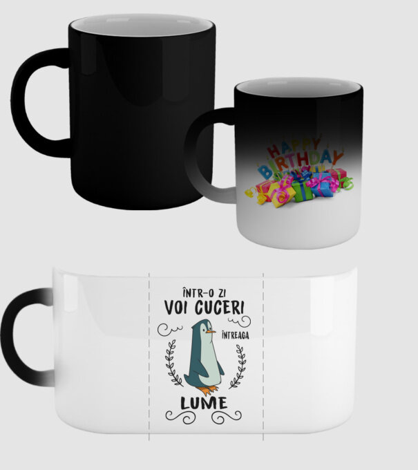 Într-o zi voi cuceri întreaga lume model negru pe tricou
