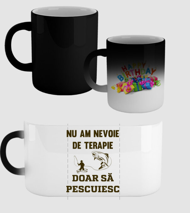 Nu am nevoie de terapie, doar să pescuiesc model negru pe tricou