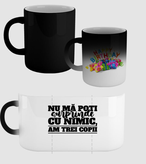 Nu mă poți surprinde cu nimic, am trei copii model negru pe tricou