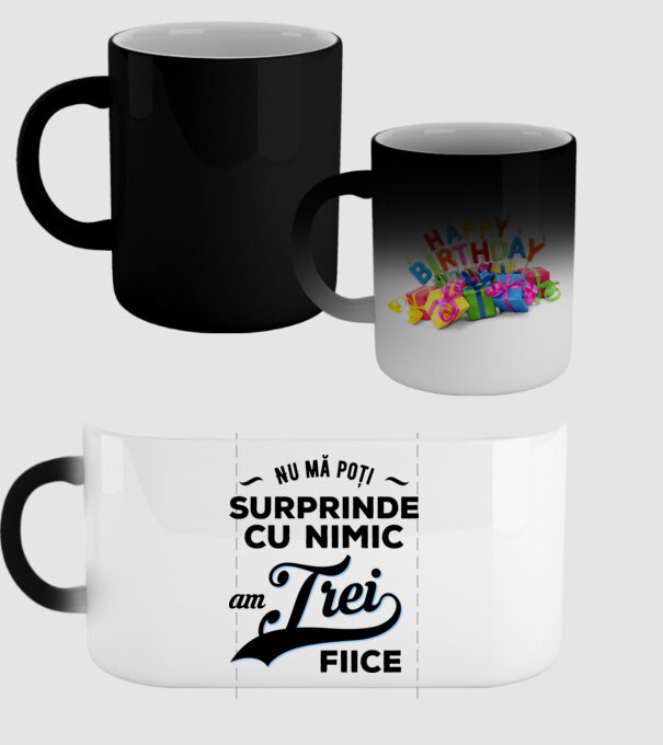 Nu mă poți surprinde cu nimic, am trei fiice model negru pe tricou