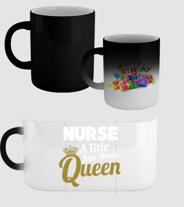 Nurse a title just above Queen model negru pe tricou