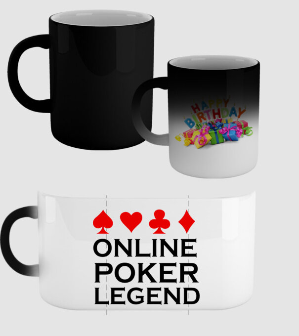 Online Poker Legend model negru pe tricou