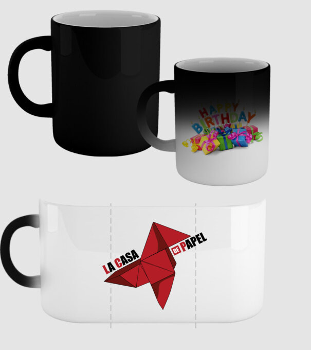 origami la casa de papel white model negru pe tricou