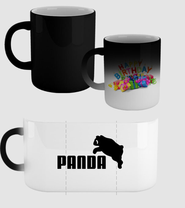 PANDA model negru pe tricou
