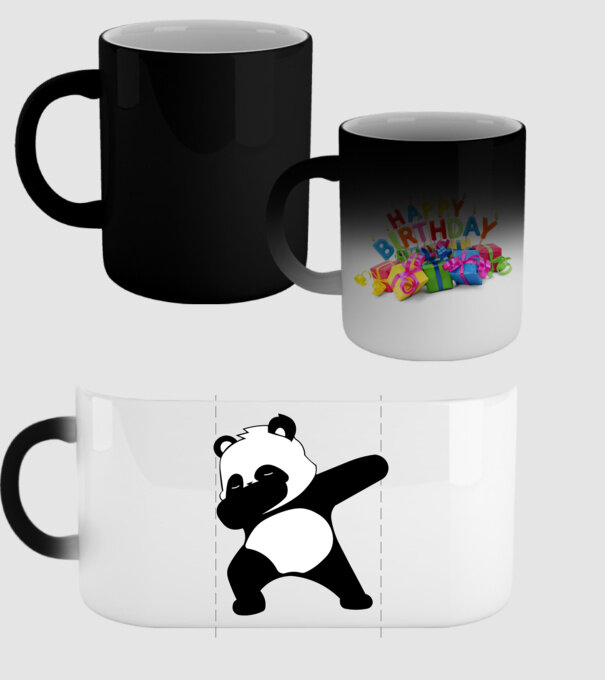 Panda DAB model negru pe tricou