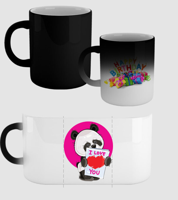 dragoste panda model negru pe tricou
