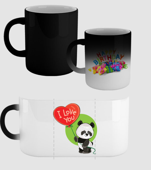 dragoste panda model negru pe tricou