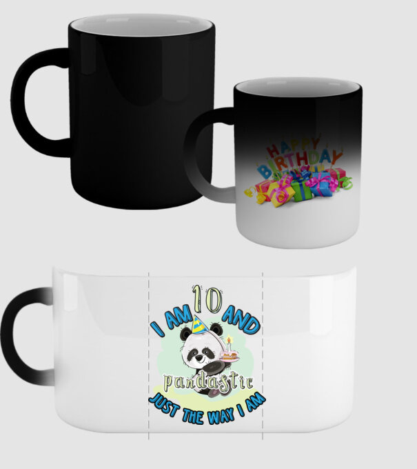 PANDASTIC 10 model negru pe tricou