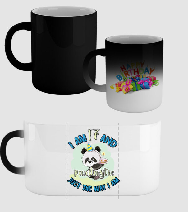 PANDASTIC 17 model negru pe tricou