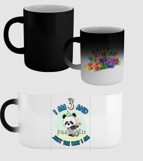 PANDASTIC 3 model negru pe tricou