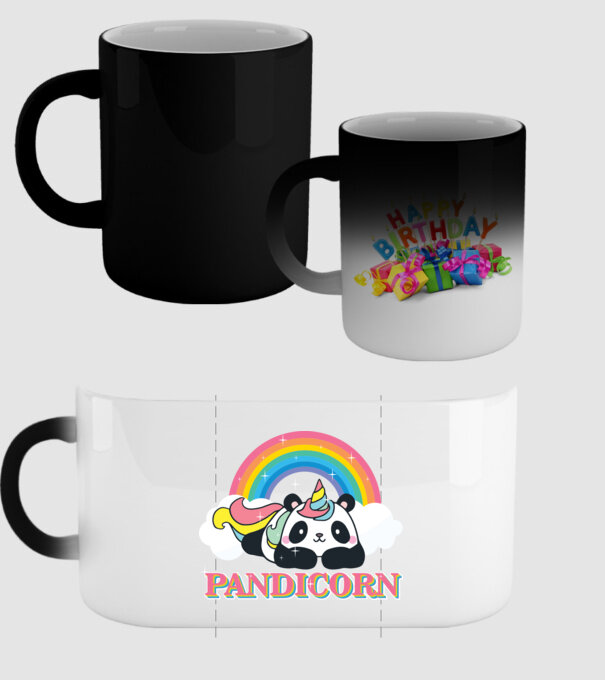 PANDICORN model negru pe tricou