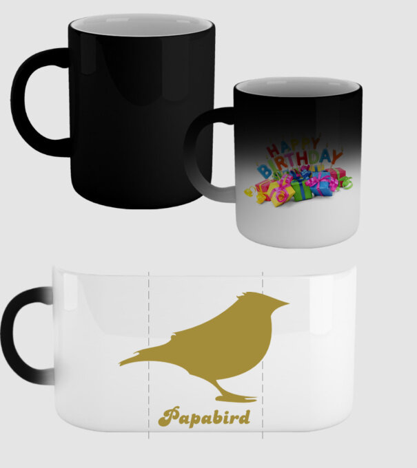 Papa bird model negru pe tricou