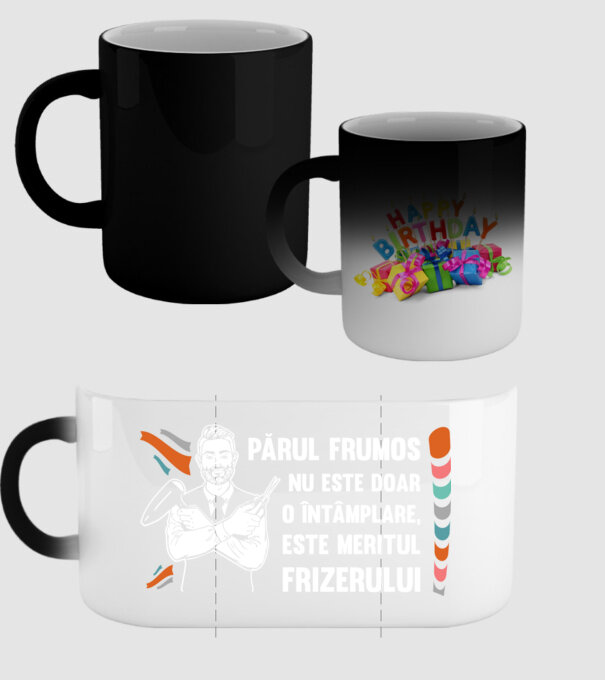 părul frumos nu este doar o întâmplare, este meritul frizerului model negru pe tricou