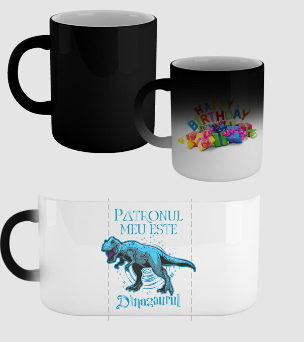 Patronul meu este dinozaurul model negru pe tricou