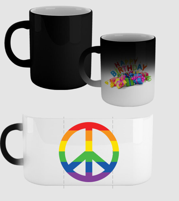 Peace pride model negru pe tricou