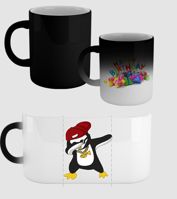 Pinguin DAB model negru pe tricou