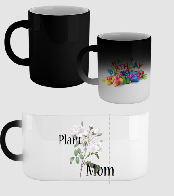 Plant mom model negru pe tricou