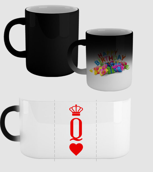 Playin gcards Queen of hearts model negru pe tricou