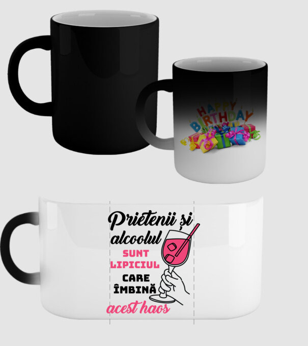 Prietenii și alcoolul sunt lipiciul care îmbină acest haos model negru pe tricou