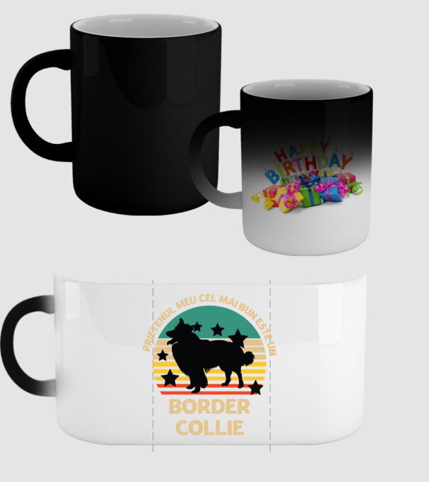 Prietenul meu cel mai bun este un border collie model negru pe tricou
