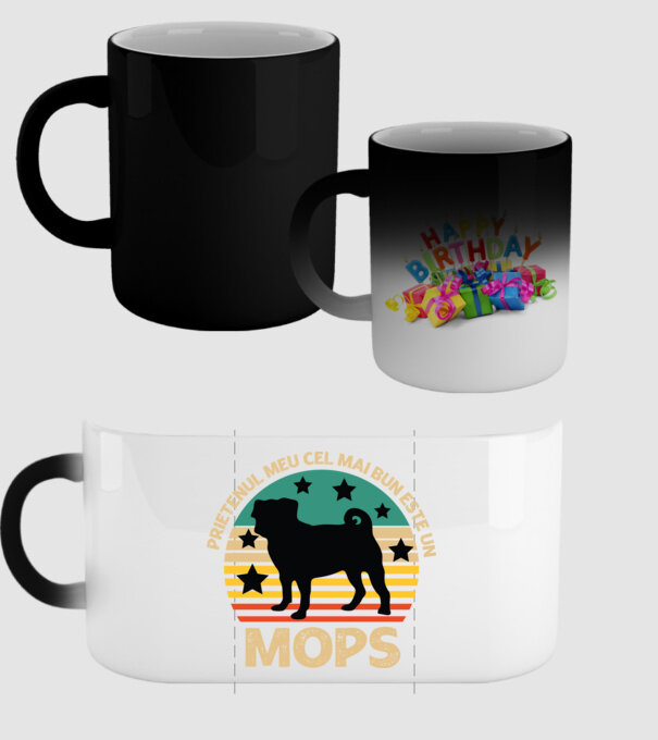 Prietenul meu cel mai bun este un mops model negru pe tricou