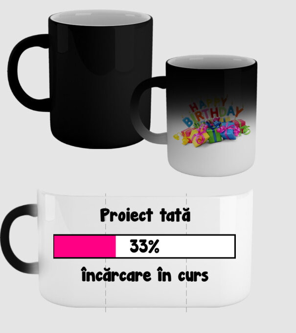 Proiect tată - încărcare în curs model negru pe tricou
