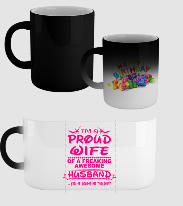 Proud wife model negru pe tricou