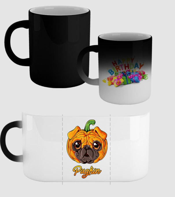Pugkin model negru pe tricou