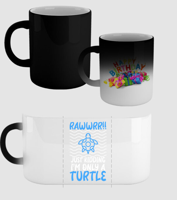 Rawwr turtle model negru pe tricou