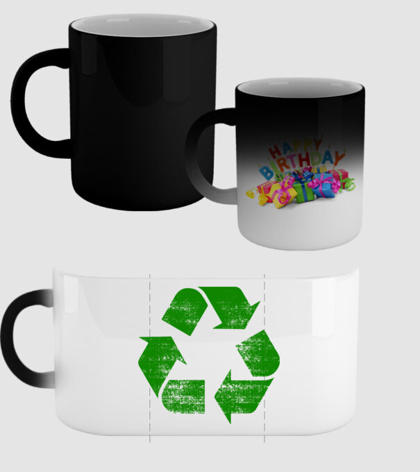 RECYCLE model negru pe tricou