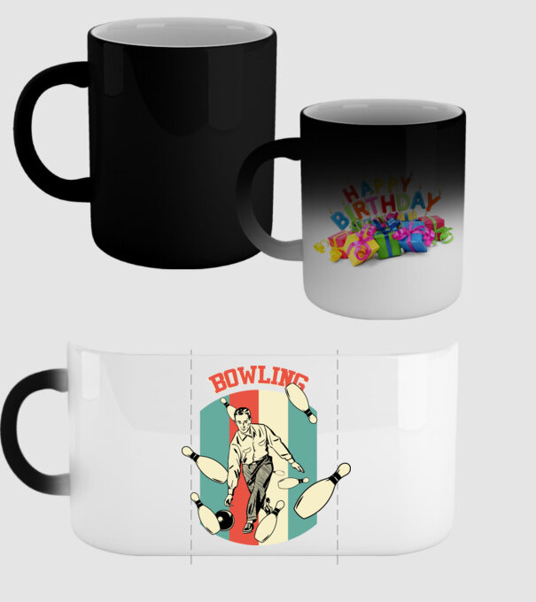 Retro Bowling model negru pe tricou