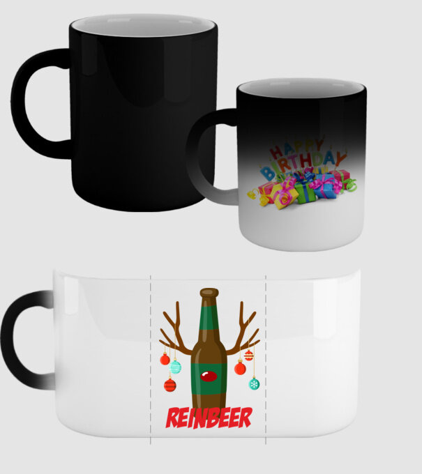 Bere REINBEER model negru pe tricou