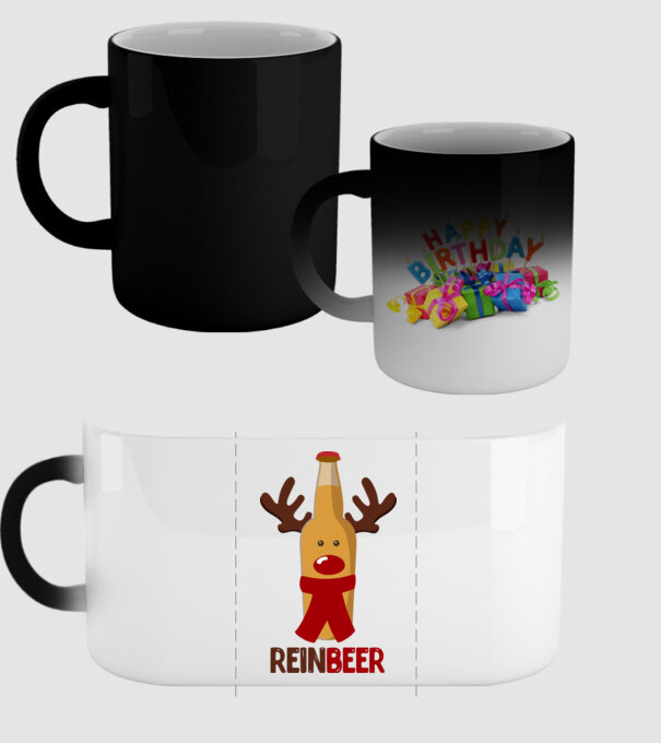 Bere REINBEER model negru pe tricou