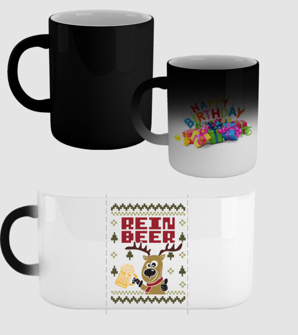 Reinbeer ugly sweater model negru pe tricou