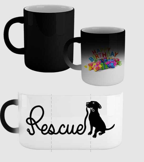 Rescue dog model negru pe tricou