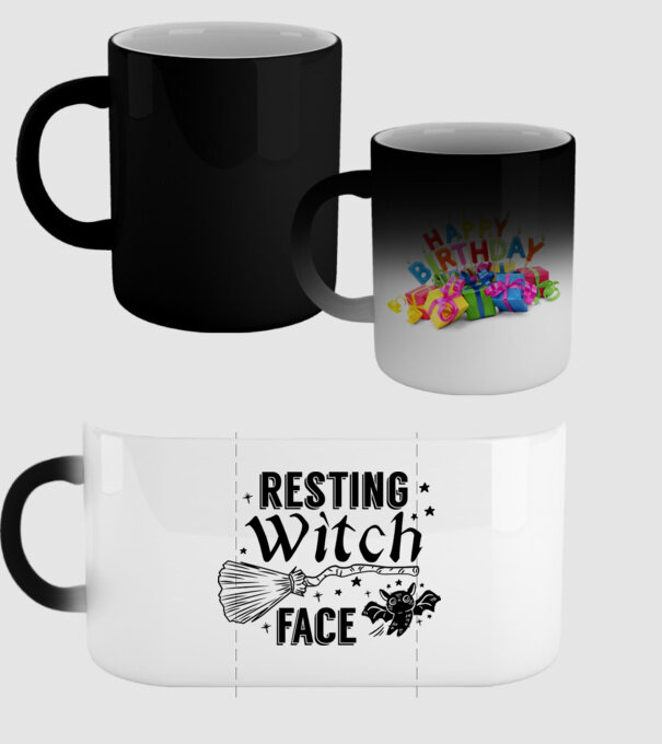 Resting Witch face model negru pe tricou