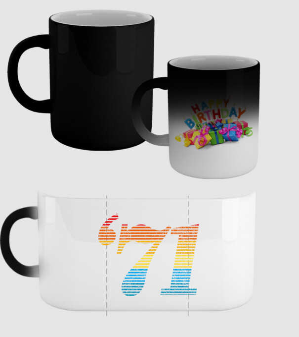Retro Birthday 1971 model negru pe tricou