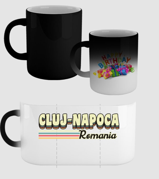 România Cluj-Napoca model negru pe tricou