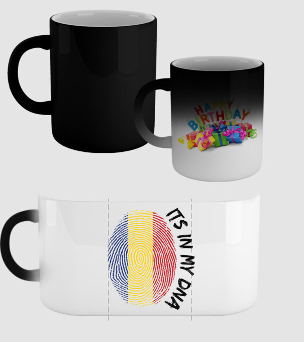 România fingerprint model negru pe tricou