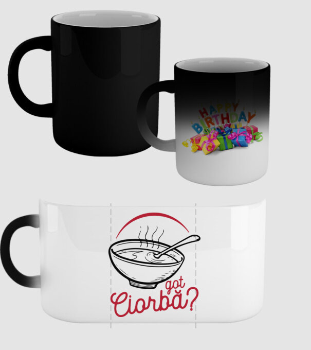 România Got ciorbă model negru pe tricou