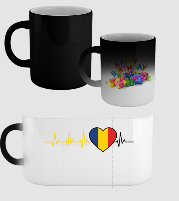 România heartbeat model negru pe tricou