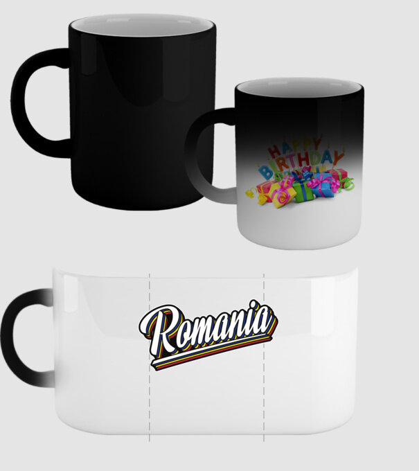 România retro model negru pe tricou