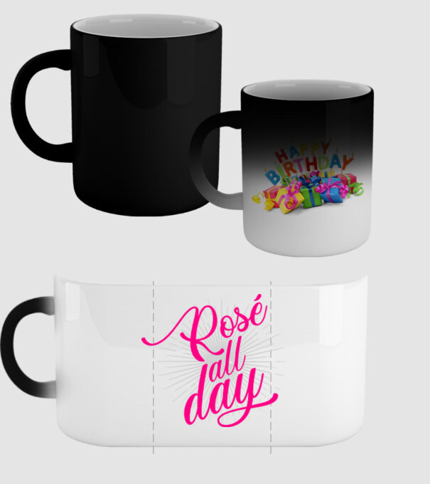 Rosé all day model negru pe tricou