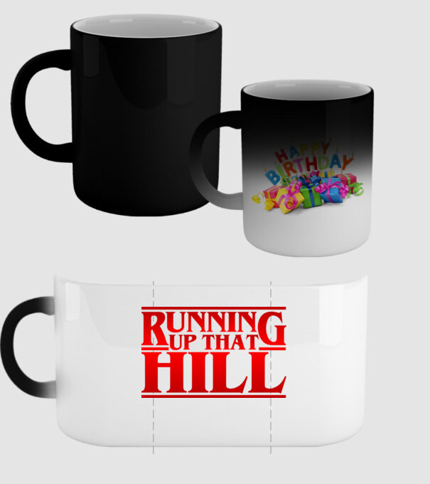 running up that hill model negru pe tricou