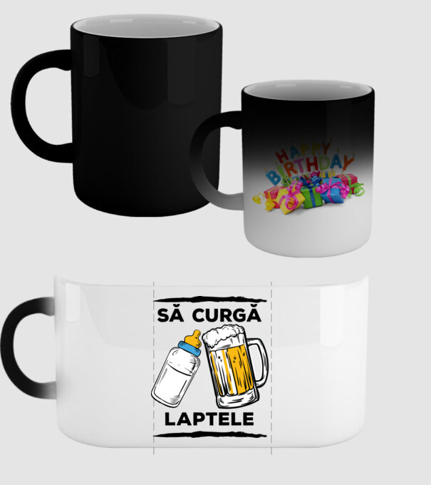 să curgă laptele! model negru pe tricou