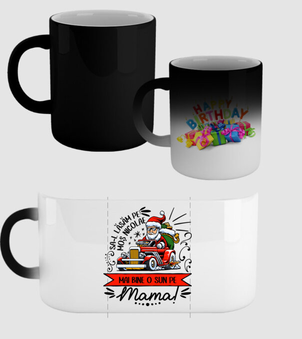 Să-l lăsăm pe Moș Nicolae, mai bine o sun pe mama! model negru pe tricou